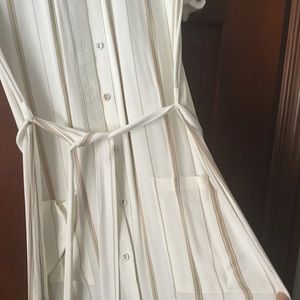 Silk shirt dress with belt